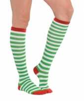 Kerst groene gestreepte kousen